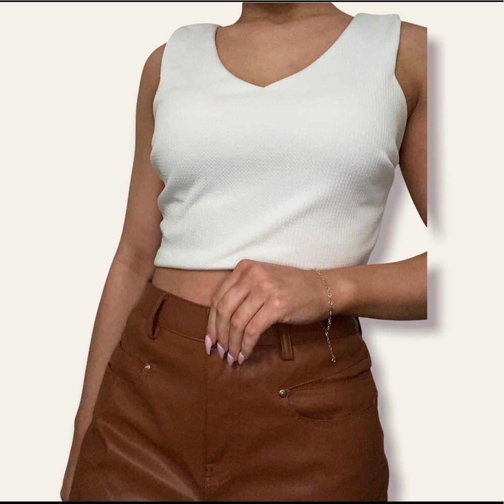 White cropped tank top, Brand : Stitches, Size : M